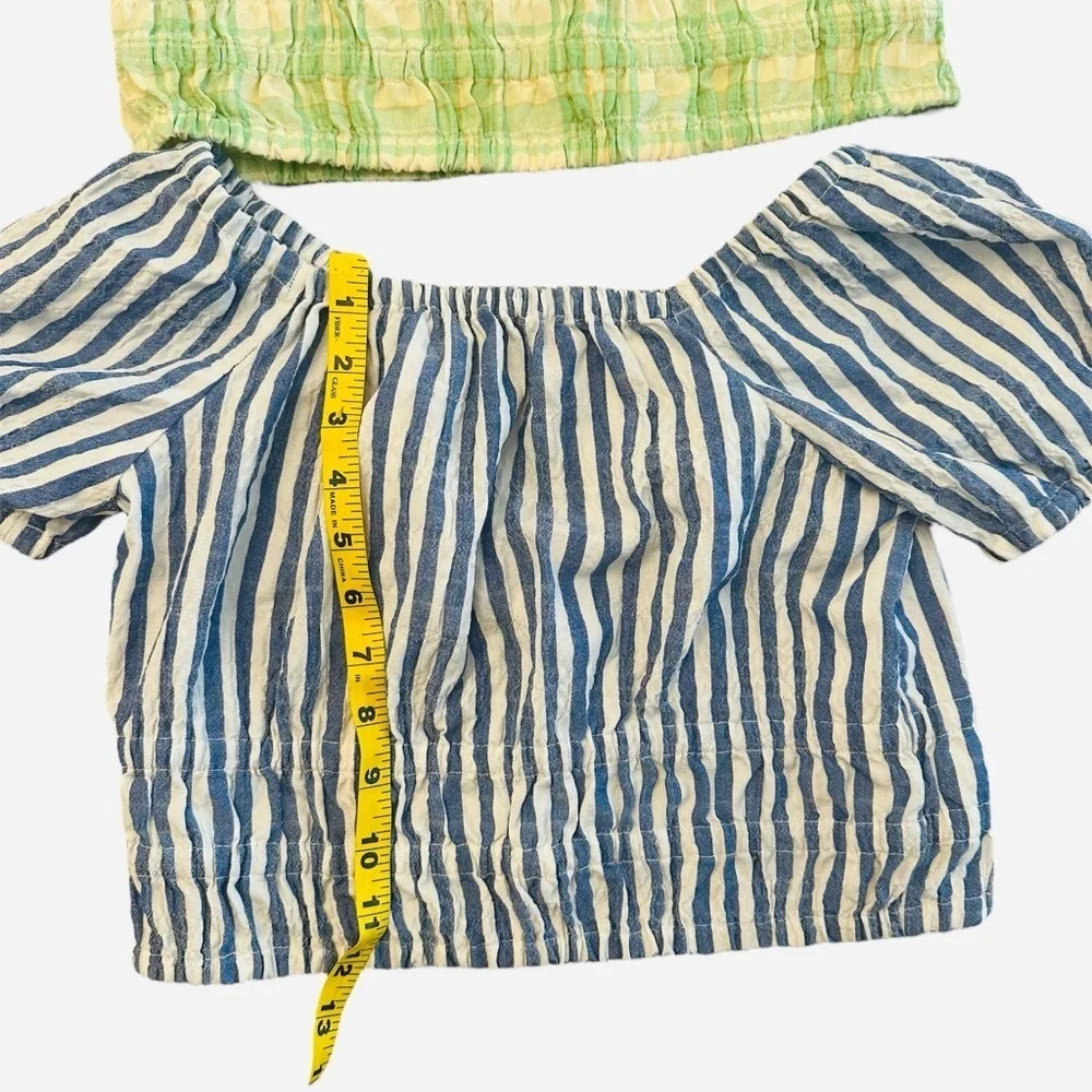 Old Navy Gap Smocked Crop Top Shirt Puff Short Sleeves Girls XL 14/16